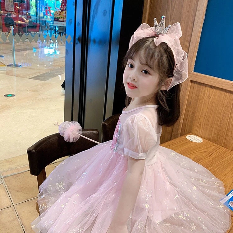 Summer children's mesh hair bands, princess-style crowns, shiny diamond bows, girls' headwear, Korean version girls' hair accessories wholesale details Picture