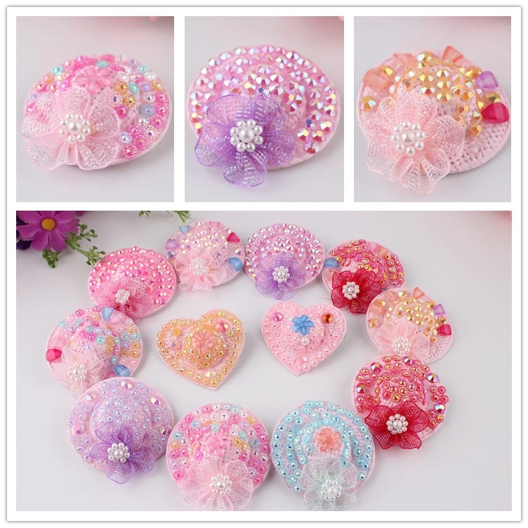 Factory direct sales of Korean cute children's hair accessories, girls' pearl and diamond-encrusted 5cm small hat hair clips, princess hair clips full figure