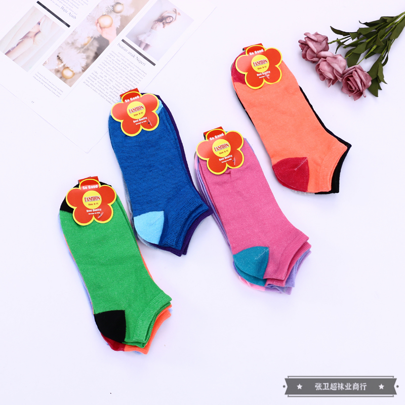 Fashionable two-color anti-odor and sweat-absorbing boat socks for teenagers, summer thin breathable cotton low-top shallow-mouthed sports short socks