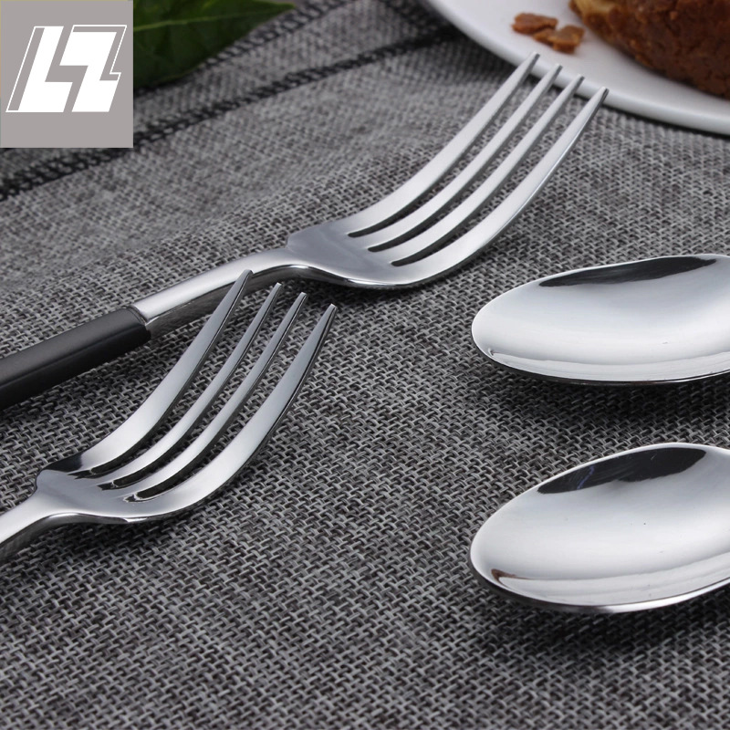 German 304 black stainless steel Western tableware, four-piece set of knife, fork and spoon, coffee spoon creative household tableware set Specification image