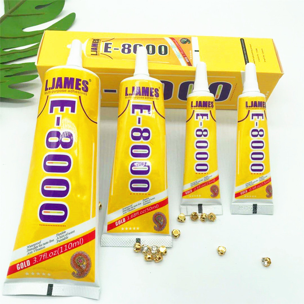 209 厂家定制L.JAMES E8000胶水手机维修饰品DIY亚克力贴钻塑料