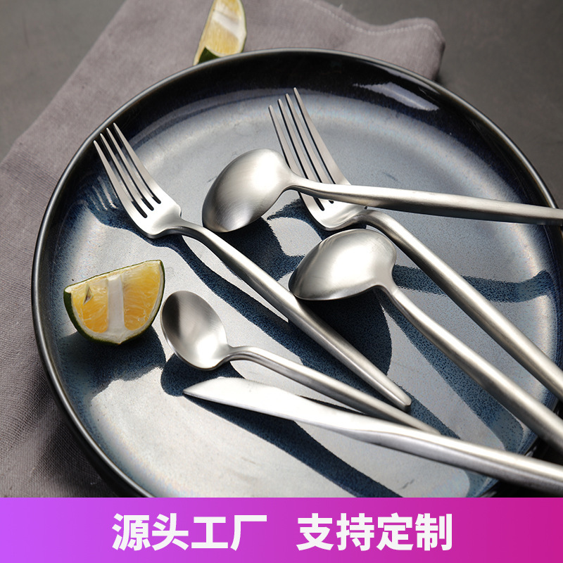 304 stainless steel Portuguese tableware, knife, fork and spoon, Western cuisine knife and fork set gift