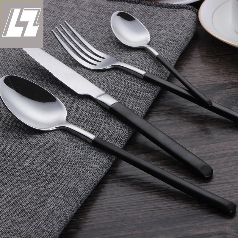 German 304 black stainless steel Western tableware, four-piece set of knife, fork and spoon, coffee spoon creative household tableware set Application Scenario