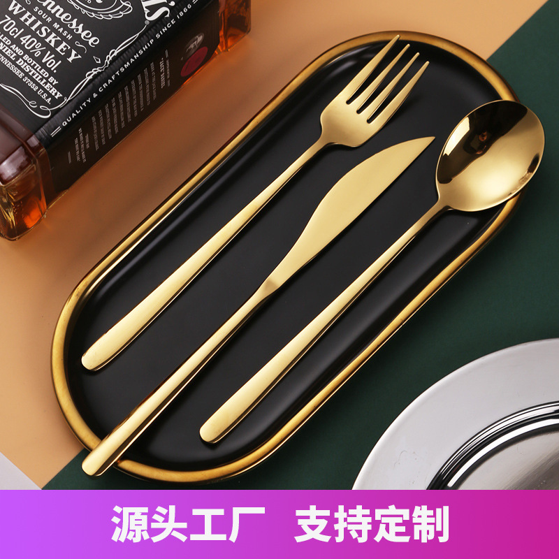 Wholesale 304 stainless steel portable tableware, student portable Korean-style knives, spoons, chopsticks, forks, spoons and chopsticks gift sets