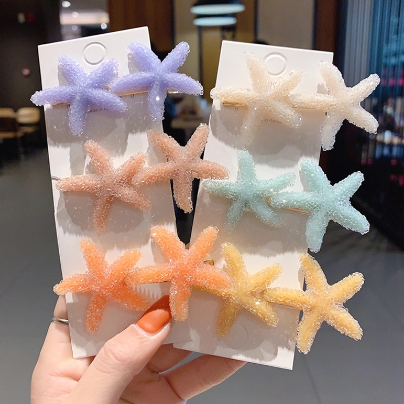 2022 New style Hairpin Girl Korean Instagram cute student starfish hairpin Girl with duckbill clips on the side full figure