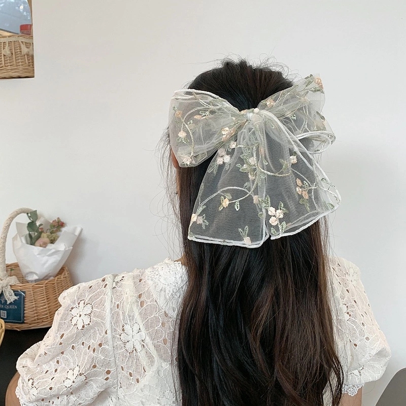Japanese and Korean Instagram girls' super fairy-like big bow hair clips, lace hair bands, versatile hair clips, headwear and hair accessories Item Picture