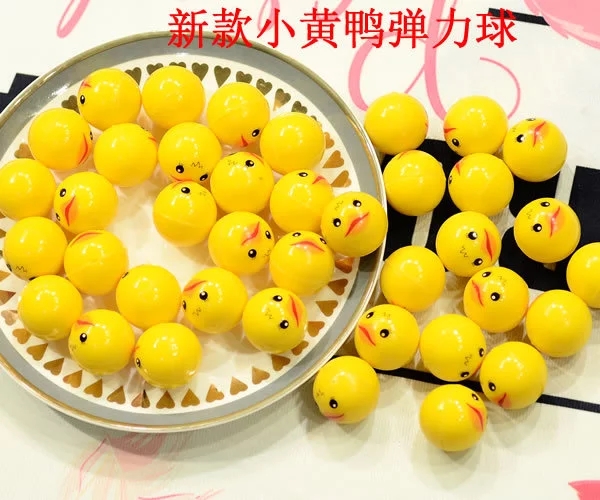 32mm solid elastic ball Little yellow duck, new one-yuan game gacha machine, gacha toy watermelon jumping ball h full figure