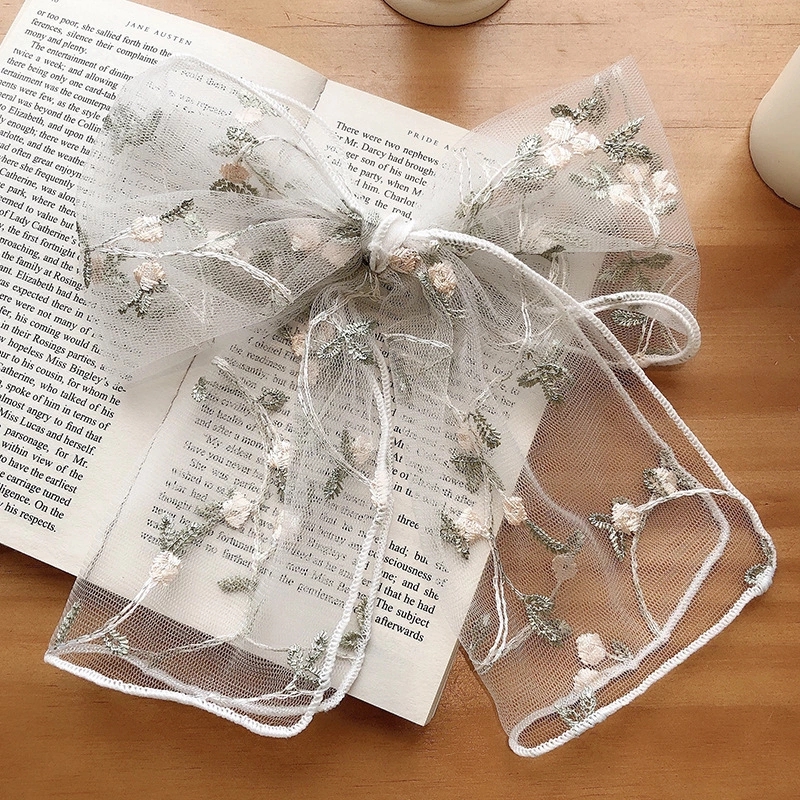Japanese and Korean Instagram girls' super fairy-like big bow hair clips, lace hair bands, versatile hair clips, headwear and hair accessories details Picture