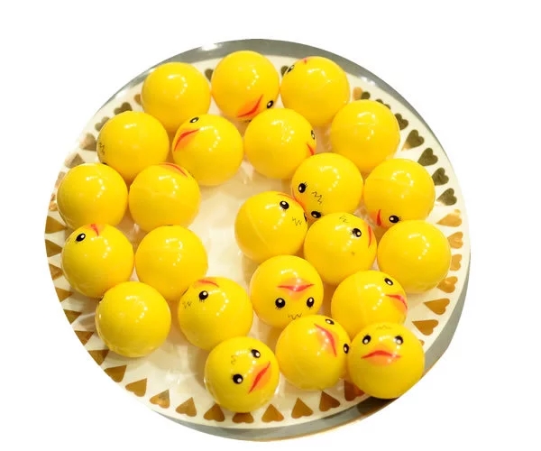 32mm solid elastic ball Little yellow duck, new one-yuan game gacha machine, gacha toy watermelon jumping ball h Specification drawing