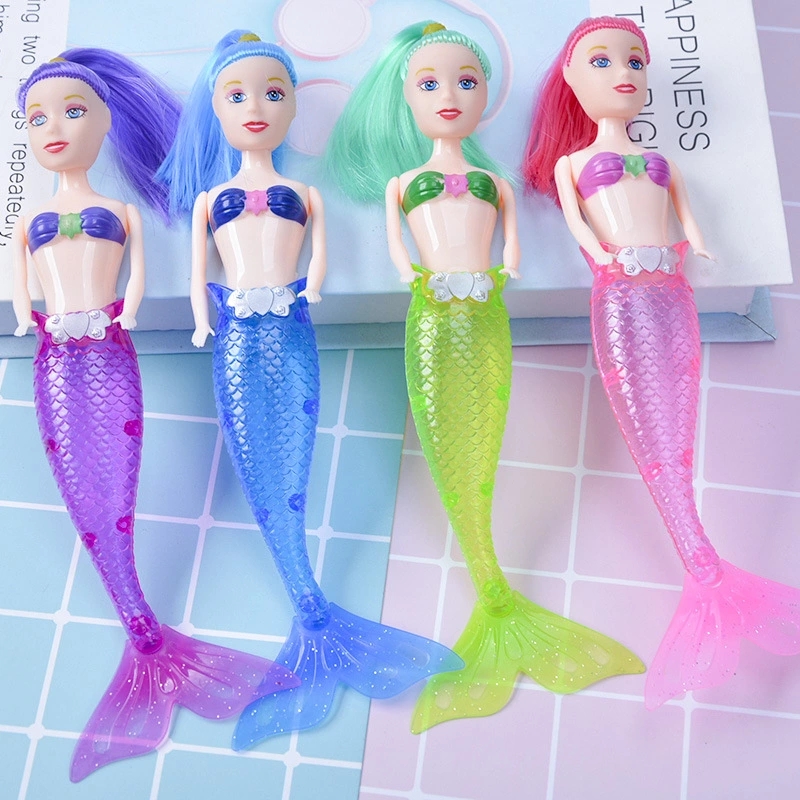 Luminous mermaid girl baby doll gift, simulated mermaid princess doll swimsuit tail children's toy full figure