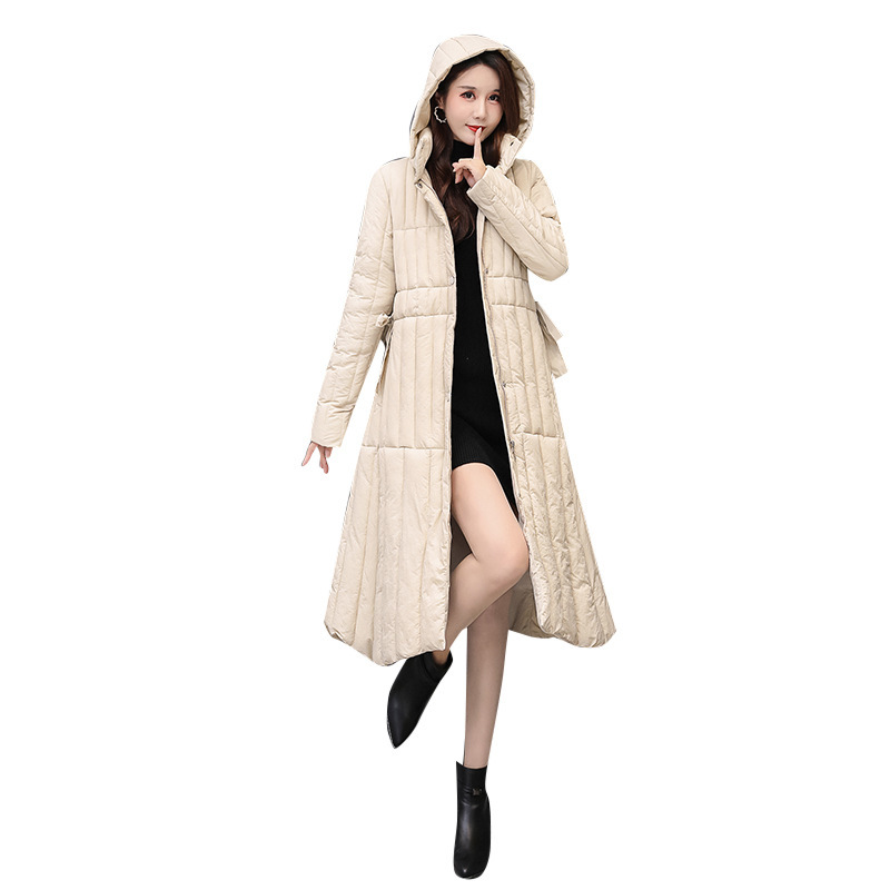 Foreign trade hooded cotton-padded jacket for women, 2020 winter, knee-length, loose, mother's dress, cold-proof, down cotton-padded jacket, women's cotton-padded jacket Item Picture