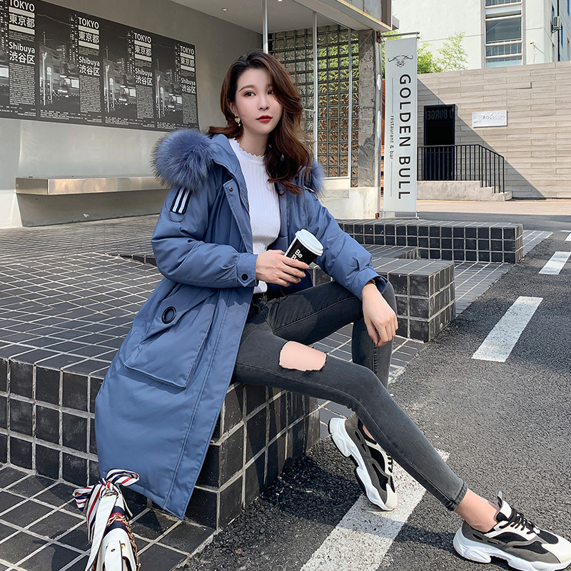 Pai Overcame cotton-padded women's mid-length, Dongdaemun Korean version loose 2019 winter new down cotton-padded jacket thickened coat Specification image