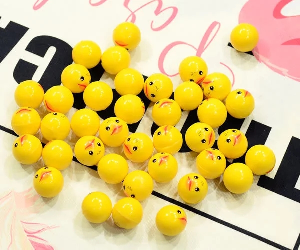 32mm solid elastic ball Little yellow duck, new one-yuan game gacha machine, gacha toy watermelon jumping ball h details Picture