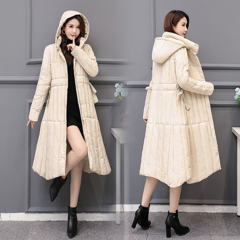 Foreign trade hooded cotton-padded jacket for women, 2020 winter, knee-length, loose, mother's dress, cold-proof, down cotton-padded jacket, women's cotton-padded jacket details Picture
