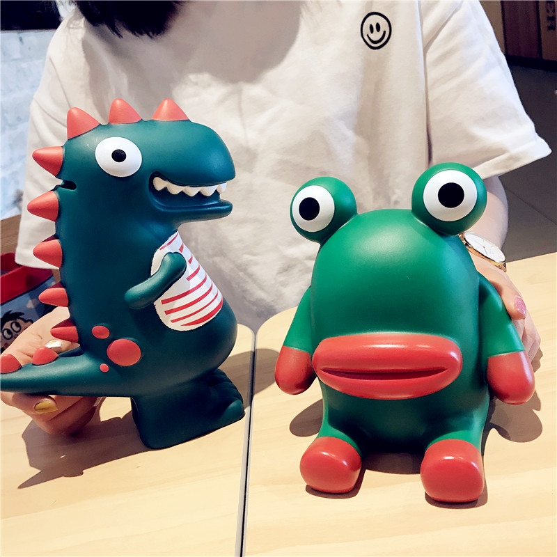 Cartoon cute coin piggy bank, children can take it, inch piggy bank, large and extra-large anti-drop rubber piggy bank, large full figure