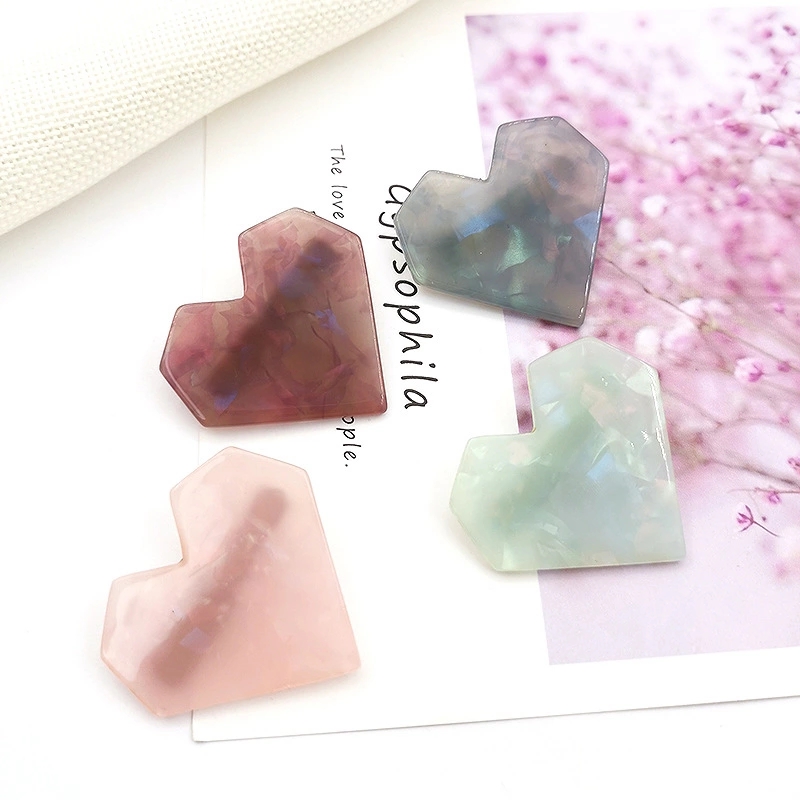 Sweet and cute Japanese and Korean girl heart-shaped hair clips, fashionable and versatile alloy duckbill-shaped hair clips, bangs and hairpin accessories Specification drawing