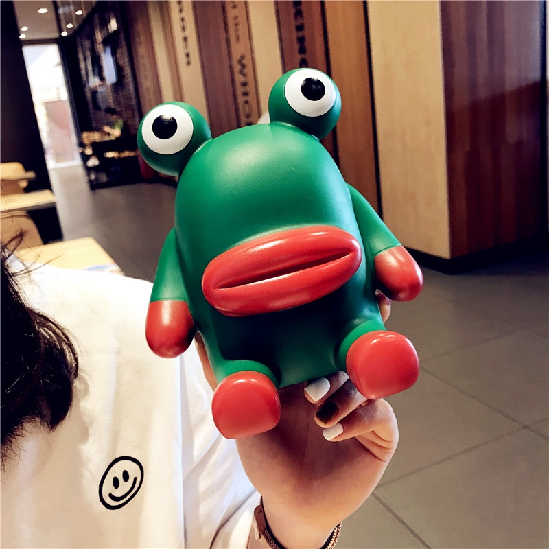 Cartoon cute coin piggy bank, children can take it, inch piggy bank, large and extra-large anti-drop rubber piggy bank, large Item Picture
