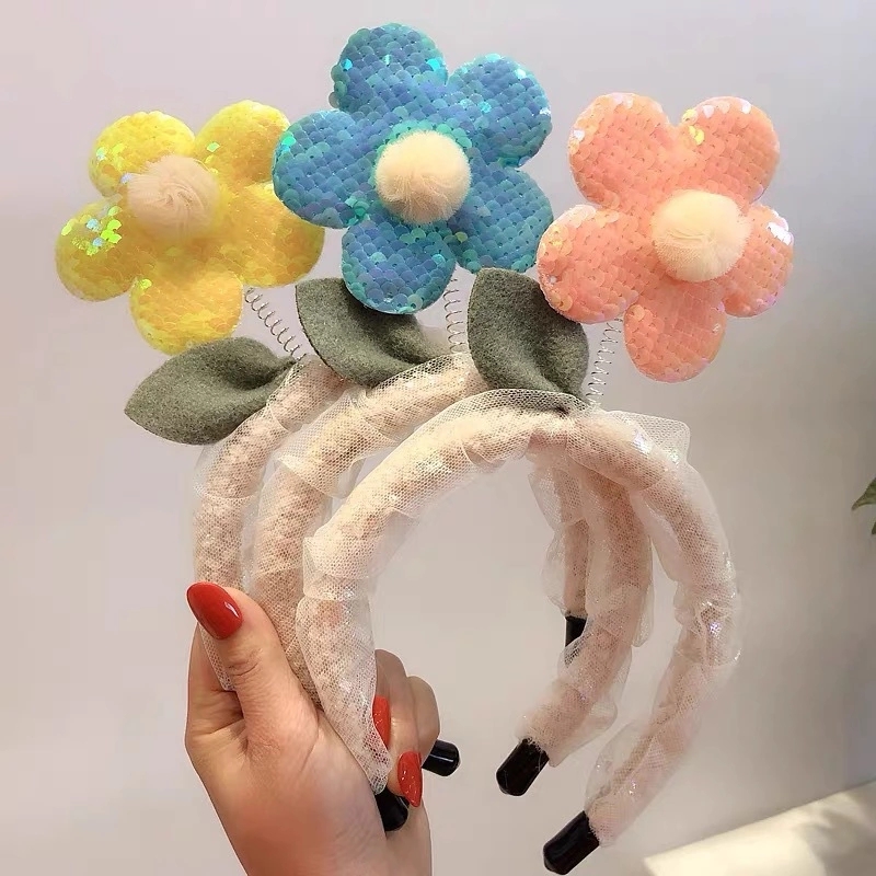 New super fairy-like three-dimensional sequined flower hair band, face-washing fairy, cute girlish heart, funny street stall hair accessories and headwear full figure