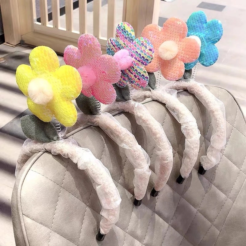 New super fairy-like three-dimensional sequined flower hair band, face-washing fairy, cute girlish heart, funny street stall hair accessories and headwear details Picture