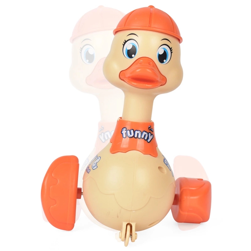 The novel press swing duck toy with inertial force sliding cartoon press for boys and children is selling well at the street stall details Picture