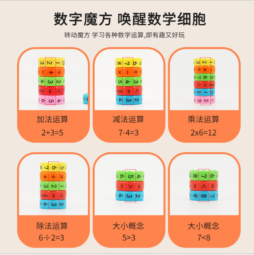 Children's educational magnetic math operation wheel, early education addition, subtraction, multiplication and division arithmetic, children's circular rotation number Rubik's Cube toy Application Scenario