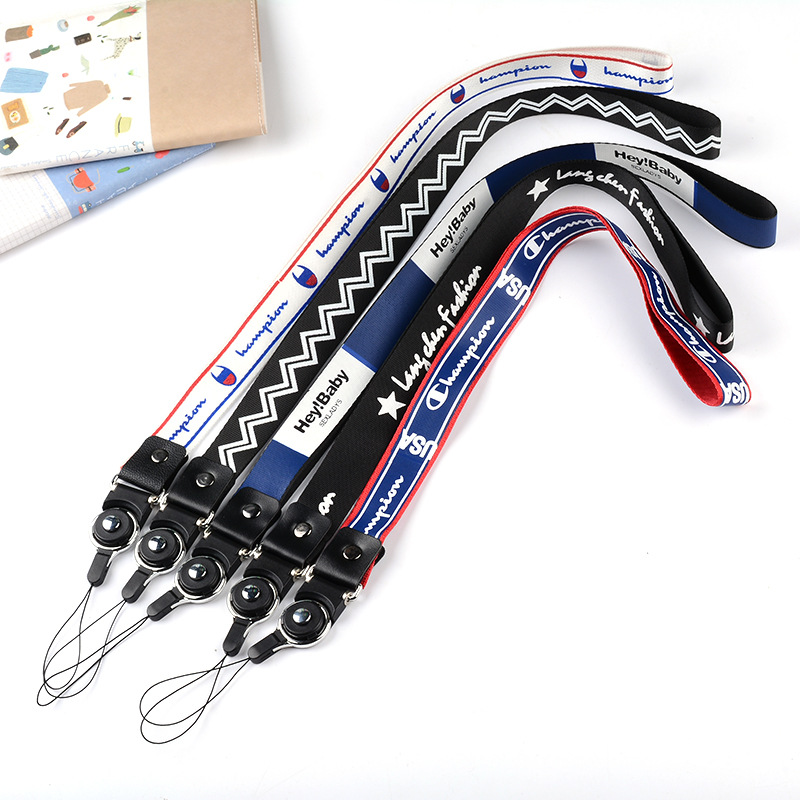 手机挂绳 吊牌挂绳 加宽版不勒脖长挂绳 印刷二合一卡挂带批发详情图4