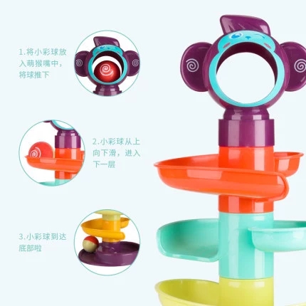 Baby play house, track spin Fun, Rolling Ball, baby Glide Tower, Stacking Fun, educational building blocks, assembly toys details Picture