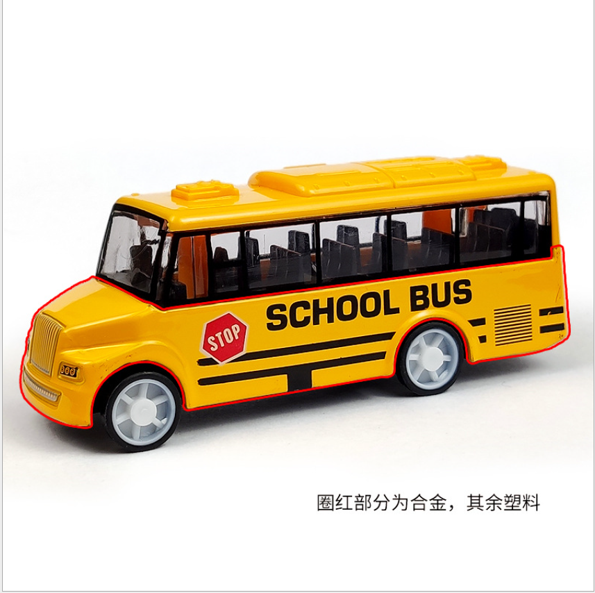Children's simulated alloy rebound bus, city tour, rebound car toy set, street stall wholesale, inertial car Specification drawing
