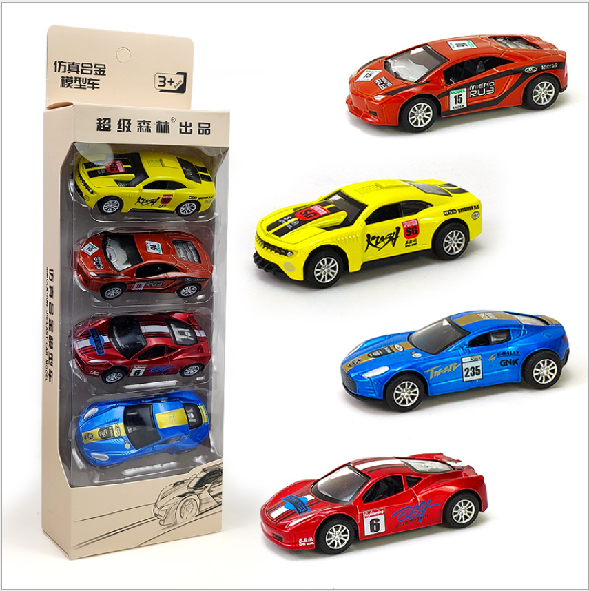 Children's toys, rebound car sets, boy cartoon mini racing car gifts, inertial engineering vehicles, street stall goods full figure