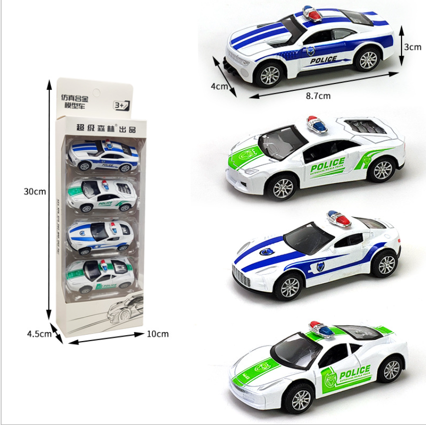 Wholesale of children's alloy rebound car set simulation cartoon mini model boys' educational sliding police car toys Application Scenario