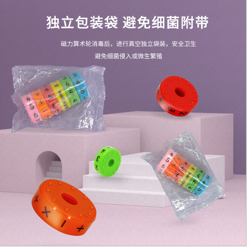 Children's educational magnetic math operation wheel, early education addition, subtraction, multiplication and division arithmetic, children's circular rotation number Rubik's Cube toy Specification drawing