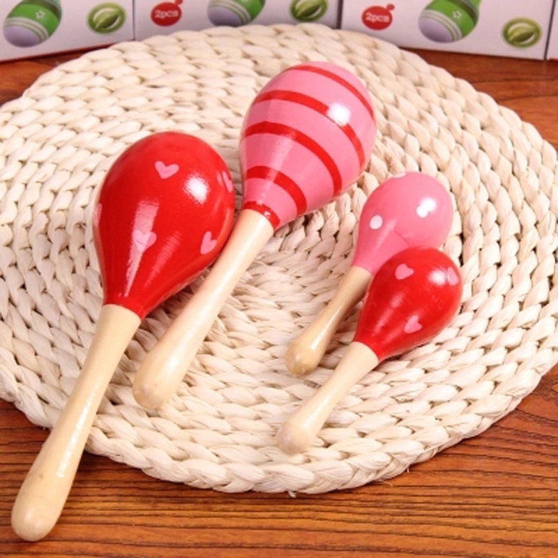 Kindergarten baby wooden sandhammer, infant and toddler early education music percussion toy sandball, children's orff instrument h Specification drawing