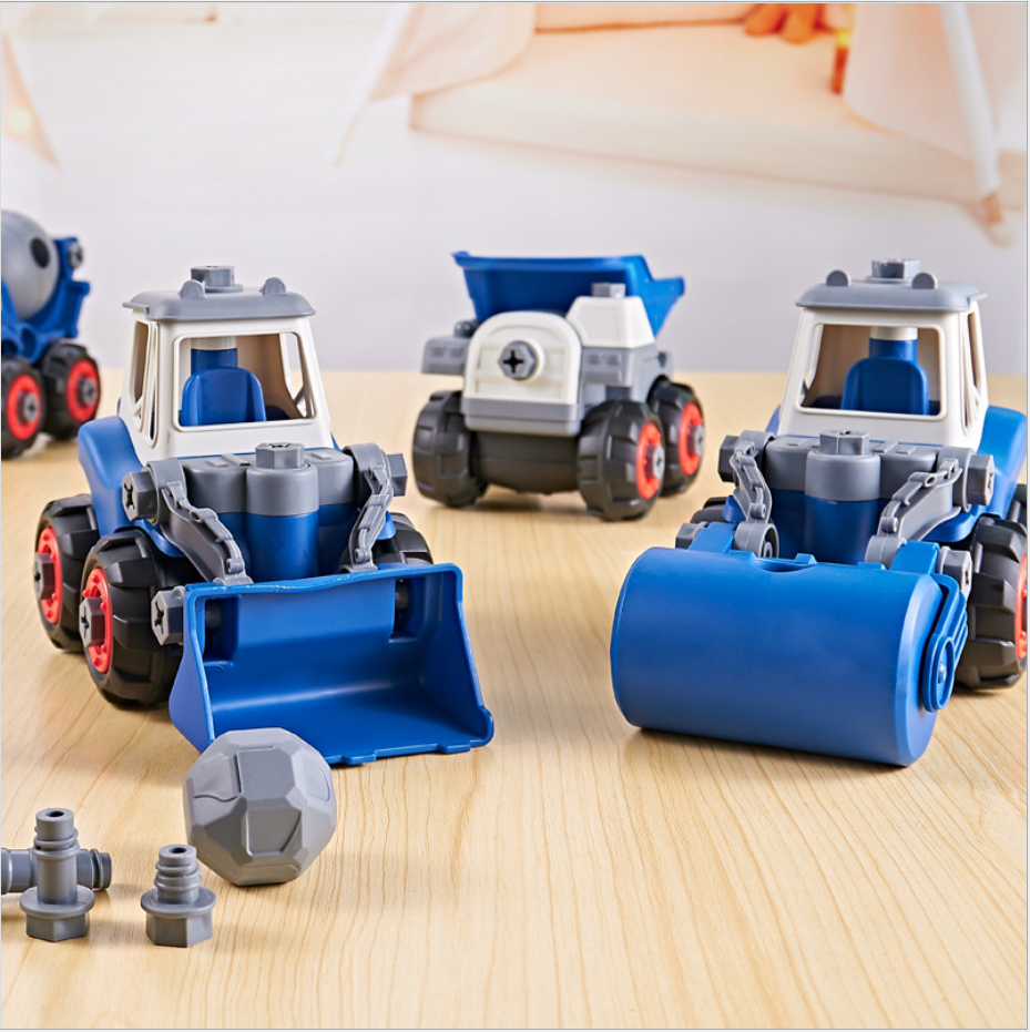 Children's assembly simulation educational toy car model, which can be disassembled and assembled by tightening screws, engineering vehicle sliding excavator, bulldozer truck Application Scenario