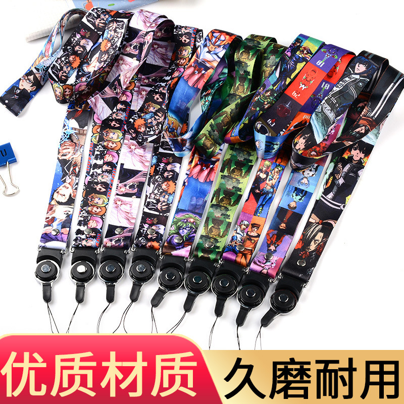 手机挂绳 吊牌挂绳 加宽版不勒脖长挂绳 印刷二合一卡挂带批发详情图2