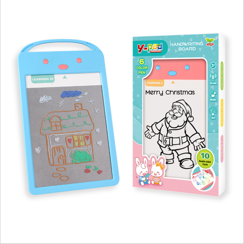 8.5-inch fluorescent writing board for children, drawing and handwriting board, LED lighting, music recording, color 6-pen 2610D Specification drawing