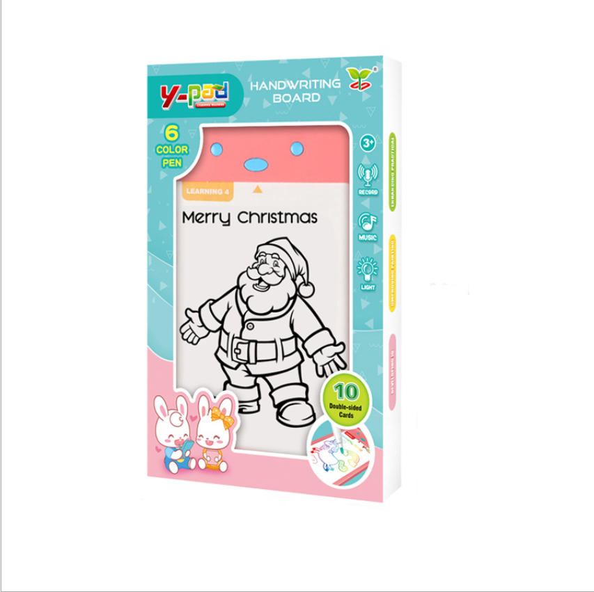 8.5-inch fluorescent writing board for children, drawing and handwriting board, LED lighting, music recording, color 6-pen 2610D details Picture