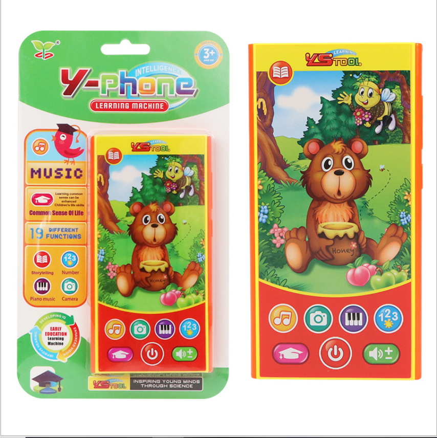 Smart early education machine for infants and children, cartoon learning mobile phone, girl rabbit eating honey bear, music story, educational phone toy Application Scenario