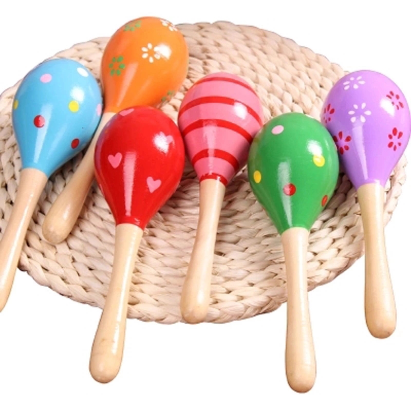 Kindergarten baby wooden sandhammer, infant and toddler early education music percussion toy sandball, children's orff instrument h details Picture