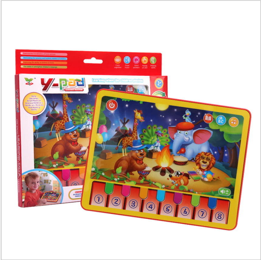 Children's intelligence early education tablet learning machine English animal concert Music story point-and-read touch function toy details Picture