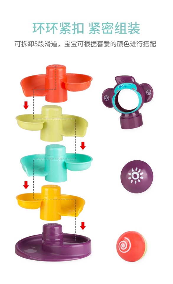 Baby play house, track spin Fun, Rolling Ball, baby Glide Tower, Stacking Fun, educational building blocks, assembly toys Item Picture