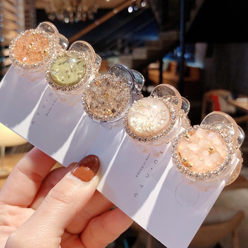 Nanruisen's dreamy, colorful glass foil grab clip, a fresh and innocent crystal hair clip for girls, a Korean princess hair clip Specification drawing
