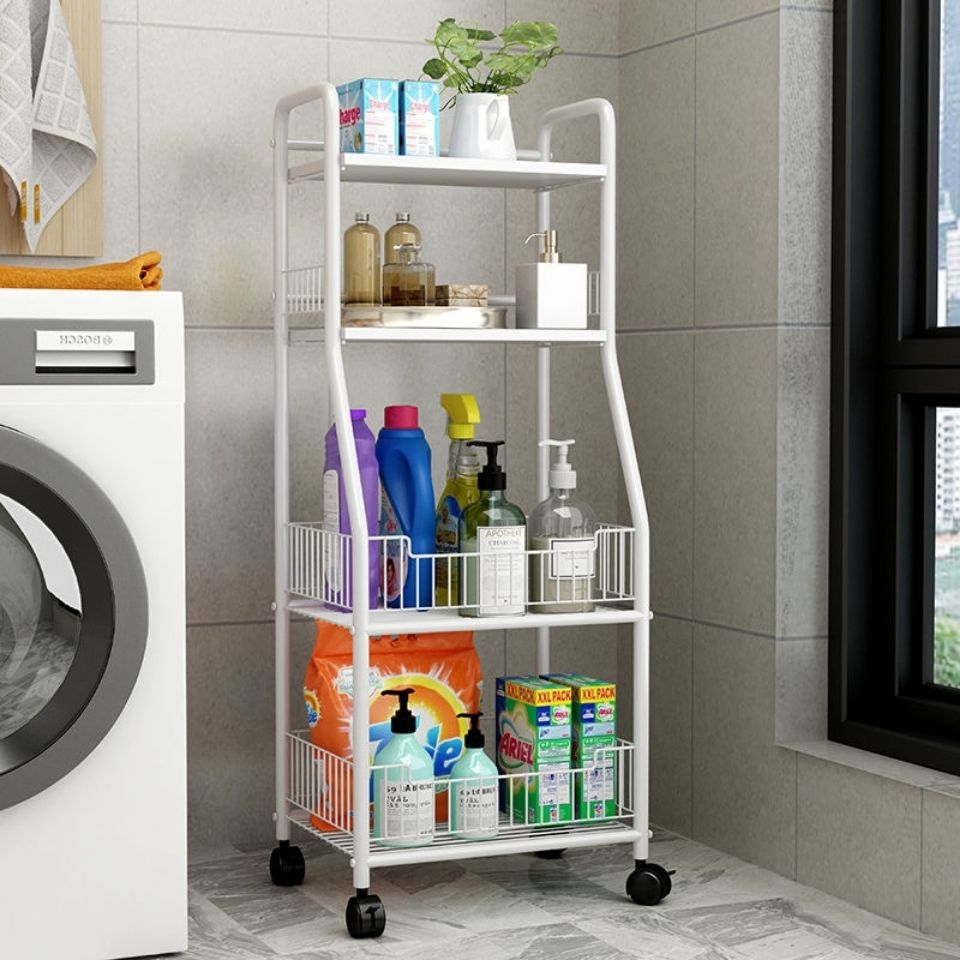 Kitchen storage rack, floor-standing multi-layer microwave oven and oven pot storage rack, 4-layer multi-functional household storage rack