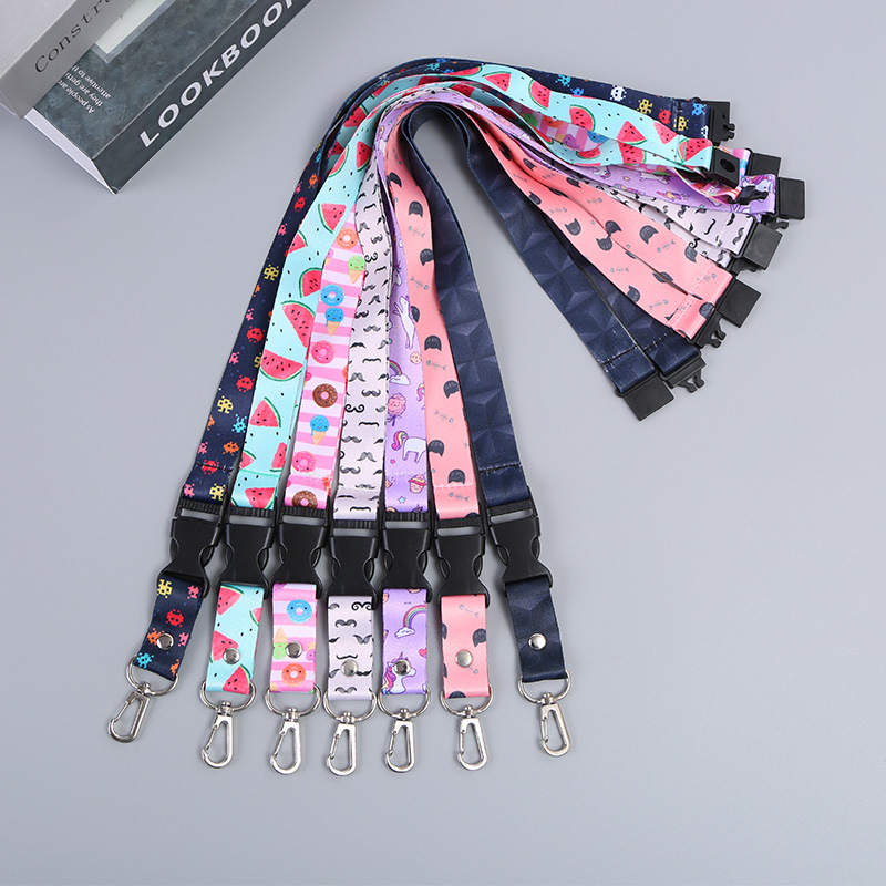 彩印碎花挂绳手机壳吊绳热转印彩绘挂绳 手机链印刷定制logo