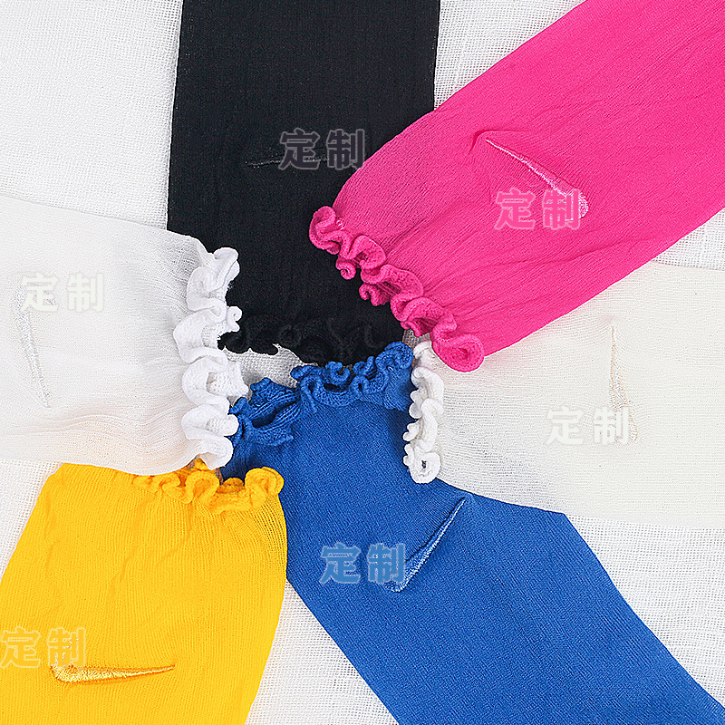 Lace embroidery, colorful black fungus edge, hooked stockings, transparent trendy candy, solid color anti-hook stockings