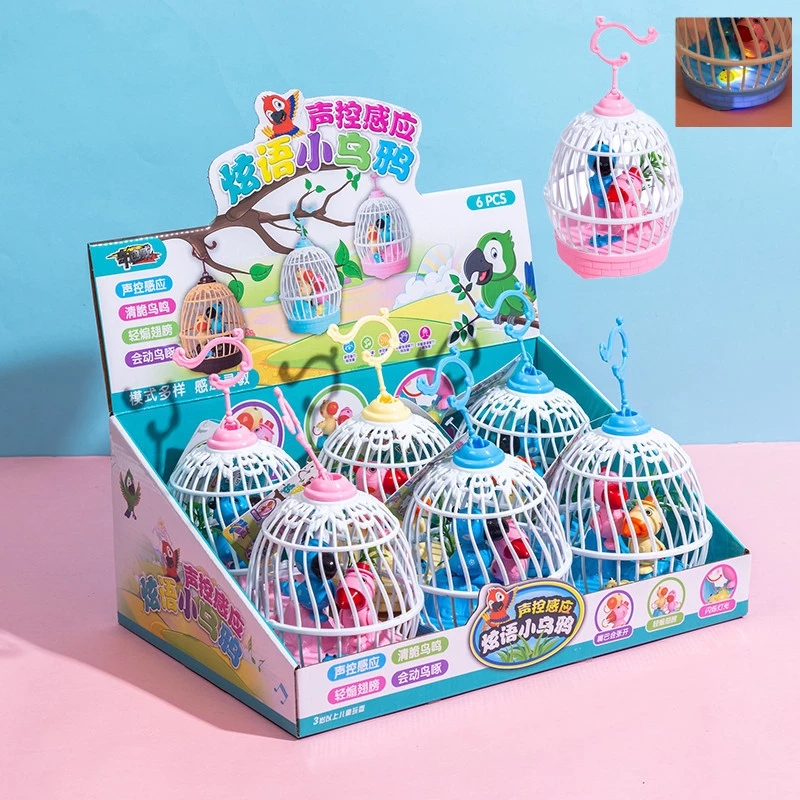 Factory wholesale voice-controlled mini birdcages toys, new and unique sensing street stall toys, voice-controlled simulation birdcages htt Item Picture