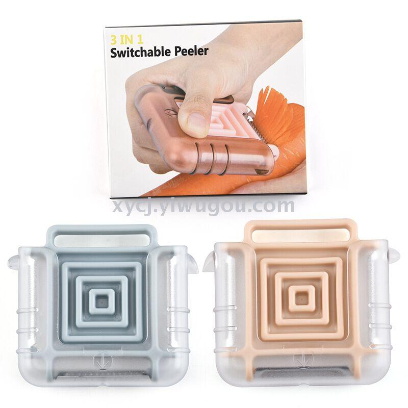 Factory direct sales of stainless steel peelers, multi-functional melon peels, three-in-one creative peelers and kitchen graters details Picture