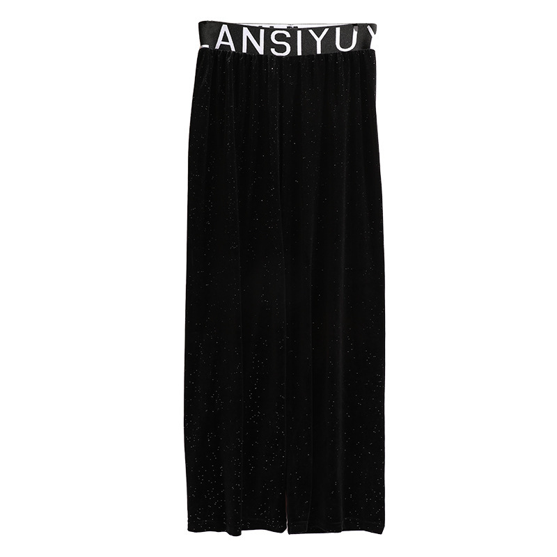 The 2020 autumn/winter new starry velvet wide-leg pants for women are elegant and stylish for commuting, making them look slimmer. The high-waisted ones are in 90% stock Item Picture
