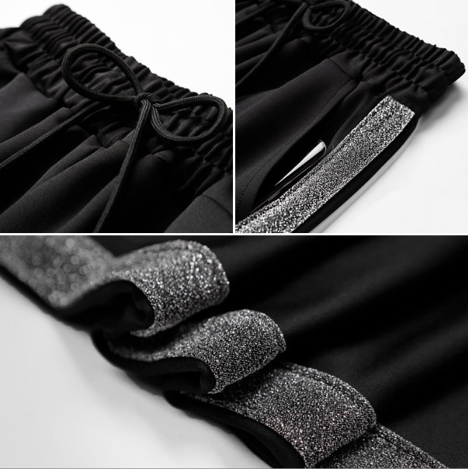 Women's loose sportswear pants 2020 new spring and autumn black pants Straight women's pants Casual pants summer thin nine-inch pants Application Scenario