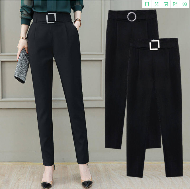 Spring and autumn new high-waisted elastic suit Harem pants, fashionable and stylish plus-size pants, loose and slimming casual pants for women Specification image