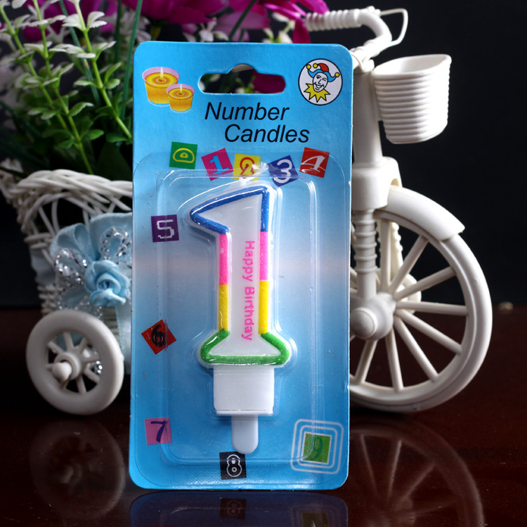 Creative candles Classic digital candles Birthday candles color edge digital small candles 0-9 decorative craft candles thumbnail